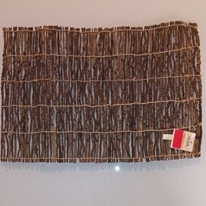 Set Of Four Brown Woven Placemats